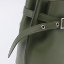 CELINE Big Bag Bucket Hand Bag Leather 2way Green Silver Auth BA15799V-21