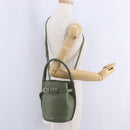 CELINE Big Bag Bucket Hand Bag Leather 2way Green Silver Auth BA15799V-25