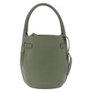 CELINE Big Bag Bucket Hand Bag Leather 2way Green Silver Auth BA15799V-2