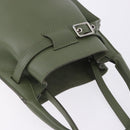 CELINE Big Bag Bucket Hand Bag Leather 2way Green Silver Auth BA15799V-6