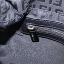 FENDI Zucchino Canvas Mamma Baguette Shoulder Bag Black Silver Auth BA15800V-25