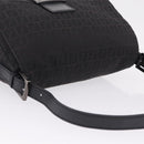 FENDI Zucchino Canvas Mamma Baguette Shoulder Bag Black Silver Auth BA15800V-6