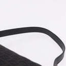 FENDI Zucchino Canvas Mamma Baguette Shoulder Bag Black Silver Auth BA15800V-8