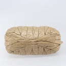 Miu Miu Matelasse Hand Bag Leather Beige Gold Auth BA15801V-9