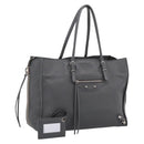 BALENCIAGA Paper B4 Hand Bag Leather Gray Silver 432596 Auth BA15802V-1