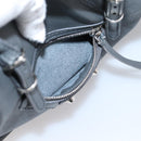 BALENCIAGA Paper B4 Hand Bag Leather Gray Silver 432596 Auth BA15802V-26