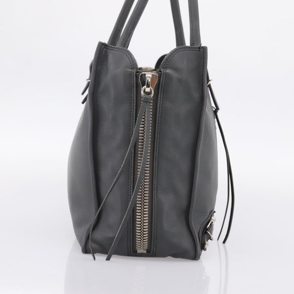 BALENCIAGA Paper B4 Hand Bag Leather Gray Silver 432596 Auth BA15802V