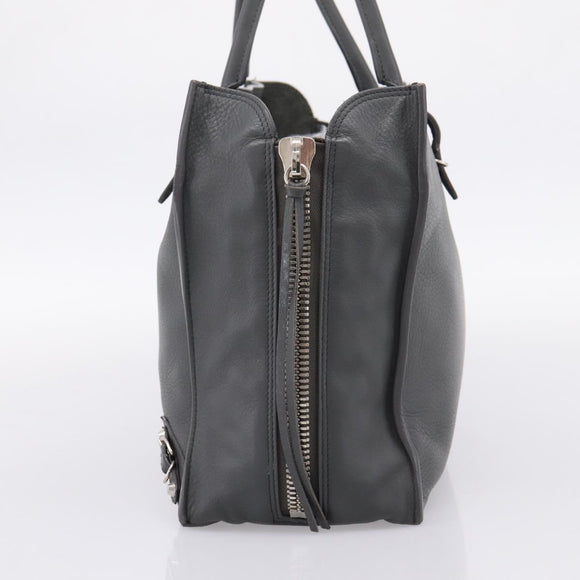 BALENCIAGA Paper B4 Hand Bag Leather Gray Silver 432596 Auth BA15802V