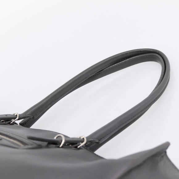 BALENCIAGA Paper B4 Hand Bag Leather Gray Silver 432596 Auth BA15802V