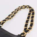 CHANEL Chain Big COCO Mark Tote Bag Lamb Skin Black Gold CC Auth BA15804V-10