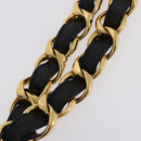 CHANEL Chain Big COCO Mark Tote Bag Lamb Skin Black Gold CC Auth BA15804V-11