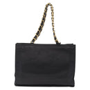CHANEL Chain Big COCO Mark Tote Bag Lamb Skin Black Gold CC Auth BA15804V-3