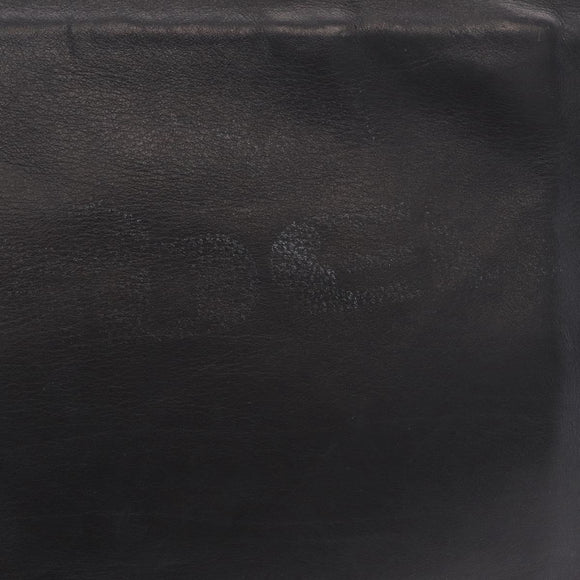 CHANEL Chain Big COCO Mark Tote Bag Lamb Skin Black Gold CC Auth BA15804V
