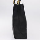 CHANEL Chain Big COCO Mark Tote Bag Lamb Skin Black Gold CC Auth BA15804V-7