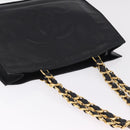 CHANEL Chain Big COCO Mark Tote Bag Lamb Skin Black Gold CC Auth BA15804V-8