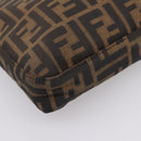 FENDI Zucca Canvas Mamma Baguette Shoulder Bag Black Brown Auth BA15806V-14