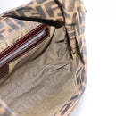 FENDI Zucca Canvas Mamma Baguette Shoulder Bag Black Brown Auth BA15806V-19