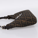 FENDI Zucca Canvas Mamma Baguette Shoulder Bag Black Brown Auth BA15806V-3