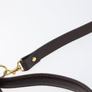 SAINT LAURENT Hand Bag PVC Canvas 2way Brown Gold Auth BA15808A-9