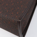 SAINT LAURENT Hand Bag PVC Canvas 2way Brown Gold Auth BA15808A-16