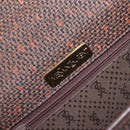 SAINT LAURENT Hand Bag PVC Canvas 2way Brown Gold Auth BA15808A-22