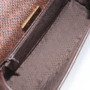 SAINT LAURENT Hand Bag PVC Canvas 2way Brown Gold Auth BA15808A-11