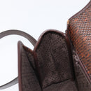 SAINT LAURENT Hand Bag PVC Canvas 2way Brown Gold Auth BA15808A-24