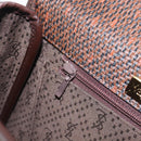 SAINT LAURENT Hand Bag PVC Canvas 2way Brown Gold Auth BA15808A-25