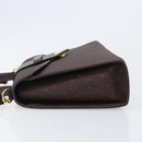 SAINT LAURENT Hand Bag PVC Canvas 2way Brown Gold Auth BA15808A-4