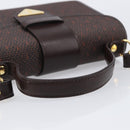 SAINT LAURENT Hand Bag PVC Canvas 2way Brown Gold Auth BA15808A-7