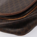 CELINE Macadam Canvas Shoulder Bag PVC Leather Brown Gold Auth BA1581-14