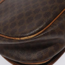 CELINE Macadam Canvas Shoulder Bag PVC Leather Brown Gold Auth BA1581-16