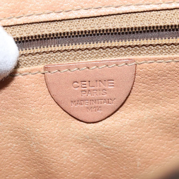 CELINE Macadam Canvas Shoulder Bag PVC Leather Brown Gold Auth BA1581