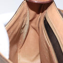 CELINE Macadam Canvas Shoulder Bag PVC Leather Brown Gold Auth BA1581-20