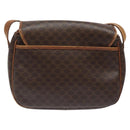 CELINE Macadam Canvas Shoulder Bag PVC Leather Brown Gold Auth BA1581-2