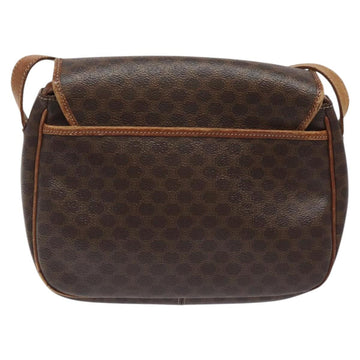 CELINE Macadam Canvas Shoulder Bag PVC Leather Brown Gold Auth BA1581 - 0