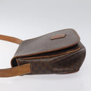 CELINE Macadam Canvas Shoulder Bag PVC Leather Brown Gold Auth BA1581-4