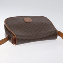 CELINE Macadam Canvas Shoulder Bag PVC Leather Brown Gold Auth BA1581-6