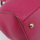 SAINT LAURENT Petit Cabas Hand Bag Leather 2way Pink Gold Auth BA15814V-15
