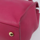 SAINT LAURENT Petit Cabas Hand Bag Leather 2way Pink Gold Auth BA15814V-16