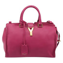 SAINT LAURENT Petit Cabas Hand Bag Leather 2way Pink Gold Auth BA15814V-2