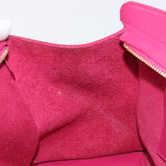 SAINT LAURENT Petit Cabas Hand Bag Leather 2way Pink Gold Auth BA15814V
