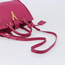 SAINT LAURENT Petit Cabas Hand Bag Leather 2way Pink Gold Auth BA15814V-9