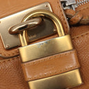 Chloe Paddington Hand Bag Leather Beige Gold Silver Auth BA15819V-18