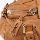 Chloe Paddington Hand Bag Leather Beige Gold Silver Auth BA15819V-19