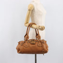 Chloe Paddington Hand Bag Leather Beige Gold Silver Auth BA15819V-28