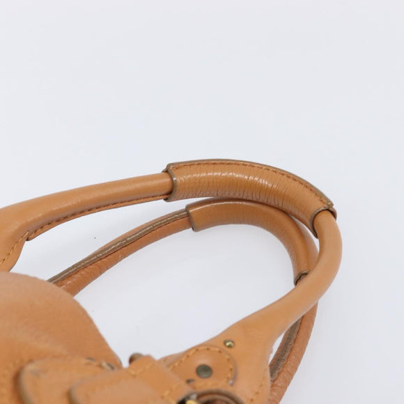 Chloe Paddington Hand Bag Leather Beige Gold Silver Auth BA15819V