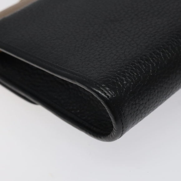 Christian Dior Shoulder Bag Leather Black Brown gold Auth BA1582