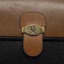 Christian Dior Shoulder Bag Leather Black Brown gold Auth BA1582-10