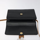 Christian Dior Shoulder Bag Leather Black Brown gold Auth BA1582-11